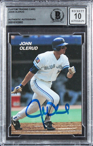 Blue Jays John Olerud Authentic Signed Custom Trading Card Auto 10! BAS Slabbed