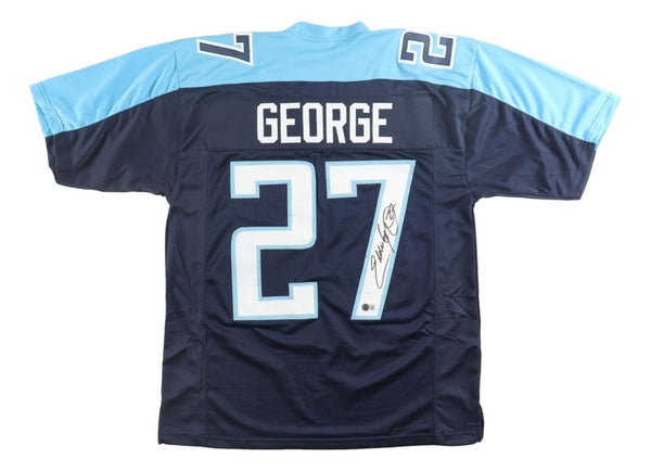 Eddie George Tennessee Signed Navy Blue Football Jersey BAS
