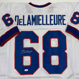 Autographed/Signed Joe DeLamielleure Buffalo White Football Jersey JSA COA