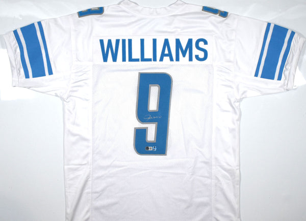Jameson Williams Autographed White Pro Style Jersey - Beckett W Hologram *Silver