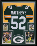 FRAMED GREEN BAY PACKERS CLAY MATTHEWS AUTOGRAPHED SIGNED JERSEY BECKETT COA