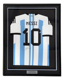 Lionel Messi Signed Framed Argentina Adidas Soccer Jersey ICONS LOA