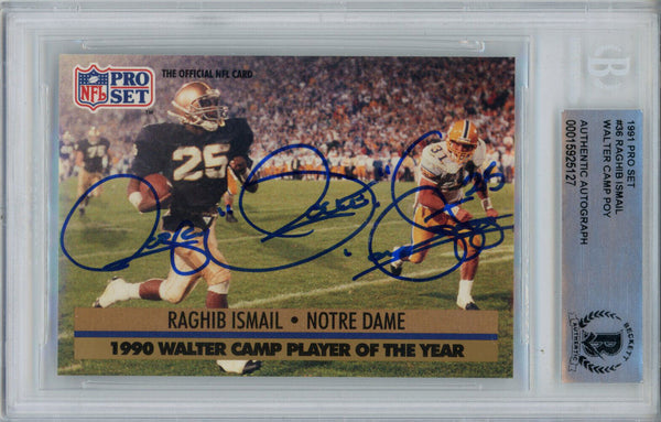 Rocket Ismail Autographed 1991 Pro Set #36 Rookie Card Beckett Slab 42917