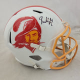 BAKER MAYFIELD SIGNED TAMPA BAY BUCCANEERS F/S THROWBACK SPEED REP HELMET BAS QR