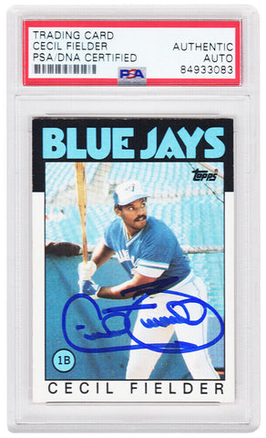 Cecil Fielder Signed Blue Jays 1986 Topps Rookie Card #386 - (PSA Encapsulated)
