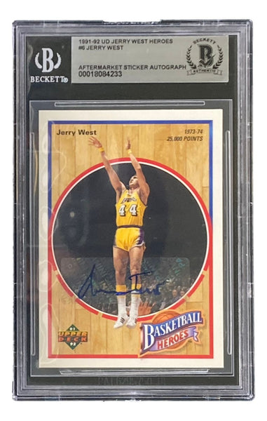 Jerry West Signed 1991-92 UD Jerry West Heroes #6 Lakers Trading Card BAS