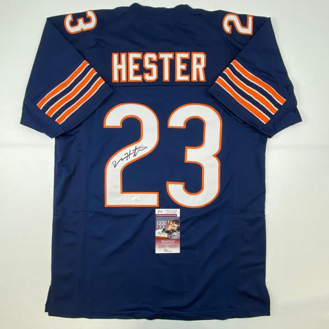 Autographed/Signed Devin Hester Chicago Blue Football Jersey JSA COA Auto