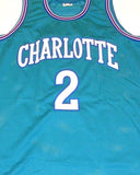 Larry Johnson Signed Charlotte Hornets Jersey (JSA COA) #1 Overall Pk 1991 Draft