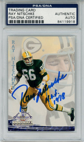 Ray Nitschke Signed 1994 Ted Williams #22 Trading Card HOF PSA Slab 43743