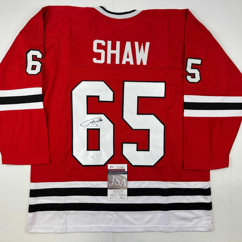 Autographed/Signed Andrew Shaw Chicago Red Hockey Jersey JSA COA