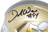 Demarcus Ware Signed Denver Broncos SB 50 Gold Mini Helmet Beckett 40636