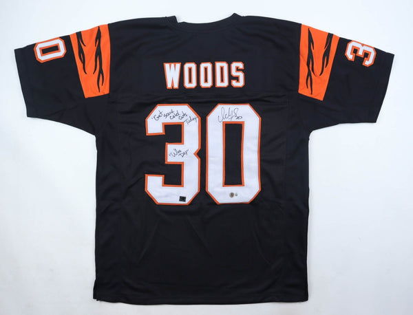 Ickey Woods Signed Bengals Jersey Inscribed "Get Some Cold Cuts Today" (Beckett)
