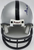 George Blanda Autographed Oakland Raiders Silver Mini Helmet Beckett QR #BS30078
