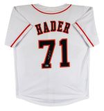 Josh Hader Authentic Signed White Pro Style Jersey Autographed BAS Witnessed