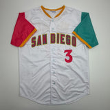 Autographed/Signed Jackson Merrill San Diego White CC Jersey Beckett COA