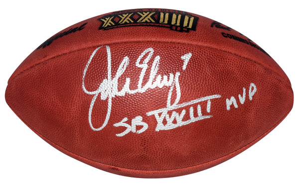 JOHN ELWAY SIGNED DENVER BRONCOS WILSON SUPER BOWL 33 FOOTBALL W/ SB XXXIII MVP