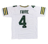Brett Favre Signed Green Bay Custom White Jersey With "95, 96, 97 NFL MVP" Insc