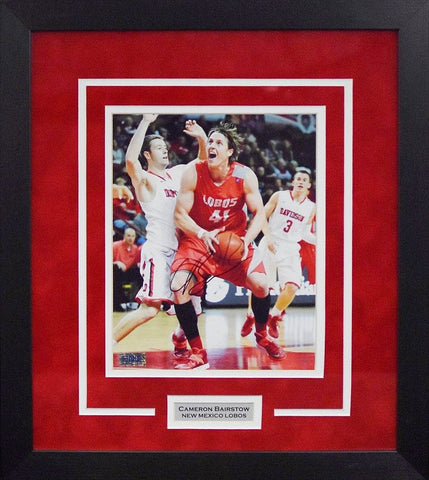 CAMERON BAIRSTOW AUTOGRAPHED NEW MEXICO LOBOS 8x10 FRAMED PHOTO COA