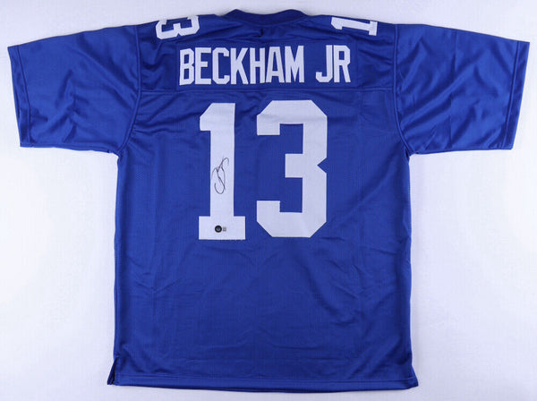 Odell Beckham Jr Signed New York Giants Home Jersey (Beckett) 3xPro Bowl WR