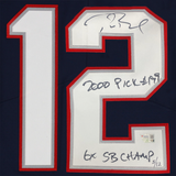 Tom Brady Autographed "2000 Pick #199" "6x SB Champ" Elite Jersey Fanatics LE 12