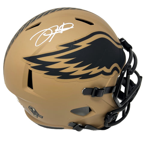 Jalen Hurts Philadelphia Eagles Signed Salute to Service Replica Helmet BAS