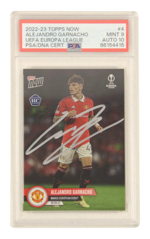 Alejandro Garnacho Signed 2022 Topps Now Pro Debut Rookie Card - PSA 9 Auto 10