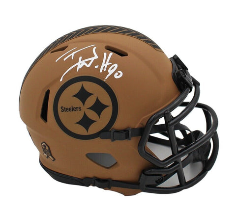 TJ Watt Signed Pittsburgh Steelers Speed Salute to Service 2 NFL Mini Helmet