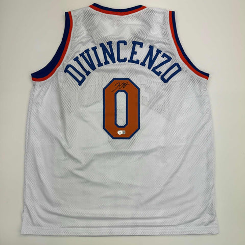 Autographed/Signed Donte Divincenzo New York White Basketball Jersey BAS COA