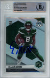 Elijah Moore Signed 2021 Mosaic Rookie Variations #316-V Card BAS Slab 38663