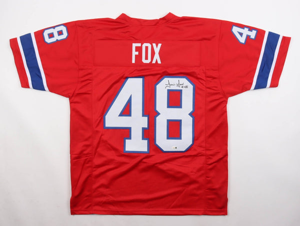 Tim Fox Signed New England Patriots Jersey (JSA) 1980 Pro Bowl Safety