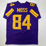 Autographed/Signed Randy Moss Minnesota Color Rush Purple Jersey Beckett BAS COA