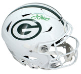 Jordan Love Autographed Green Bay Packers White Alternate Speedflex Helmet JSA