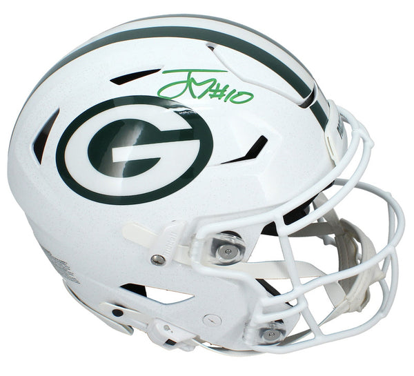 Jordan Love Autographed Green Bay Packers White Alternate Speedflex Helmet JSA