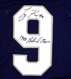 Tony Rice Autographed Navy Blue College Style Jersey w/Natl Champs- Beckett Holo