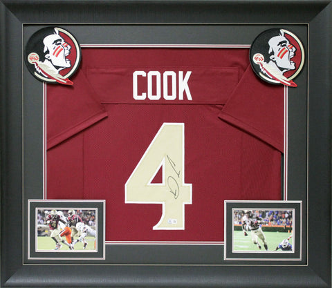 Florida State Dalvin Cook Signed Maroon Pro Style Framed Jersey BAS Witnessed