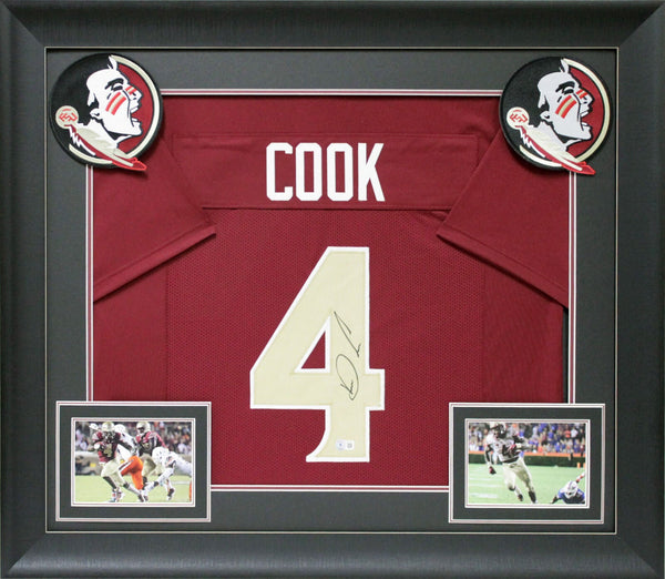 Florida State Dalvin Cook Signed Maroon Pro Style Framed Jersey BAS Witnessed