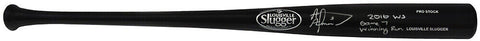 Albert Almora Signed LS Pro Black Baseball Bat w/2016 Champs, Gm7 Run- (SS COA)