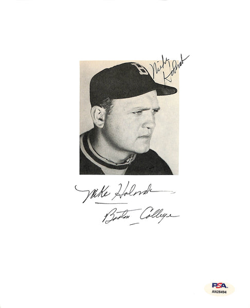 Mike Holovak Signed/Auto/Inscr 3x3.5 Photo Boston College PSA/DNA 185155