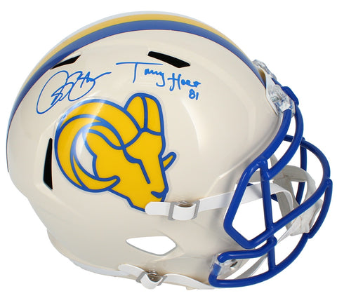 Isaac Bruce & Torry Holt Dual Autographed Rams RETRO Full Size Helmet Beckett
