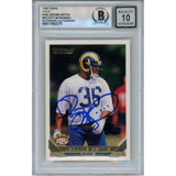 Jerome Bettis Autographed 1993 Topps Gold #166 Slab Trading Card Beckett 50345
