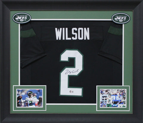 Zach Wilson Authentic Signed Black Pro Style Framed Jersey BAS Witnessed