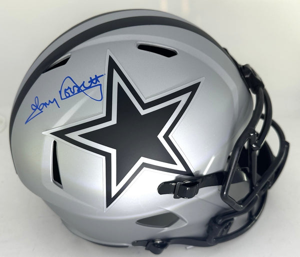 Cowboys TONY DORSETT Signed Full Size RAVE Speed Replica Helmet AUTO - JSA