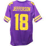 Justin Jefferson Autographed Pro Style XL Purple Jersey Beckett Witness 50141
