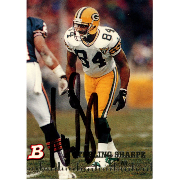 Sterling Sharpe Autographed/Signed 1994 Bowman #340 Trading Card Beckett 59200