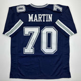Autographed/Signed Zack Martin Dallas Blue Football Jersey Beckett BAS COA