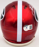 HERSCHEL WALKER AUTOGRAPHED GEORGIA FLASH RED SPEED MINI HELMET BECKETT 202150