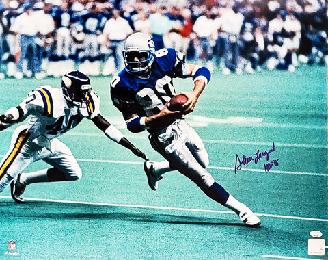 STEVE LARGENT AUTOGRAPHED 16X20 PHOTO SEATTLE SEAHAWKS "HOF 95" MCS HOLO 211093