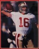Joe Montana Signed San Francisco 49ers 35x43 Framed Jersey (JSA) 8xPro Bowl Q.B.