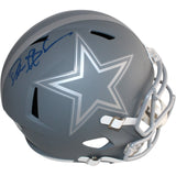 Deion Sanders Autographed Dallas Cowboys F/S Slate Helmet Beckett Witness 51747