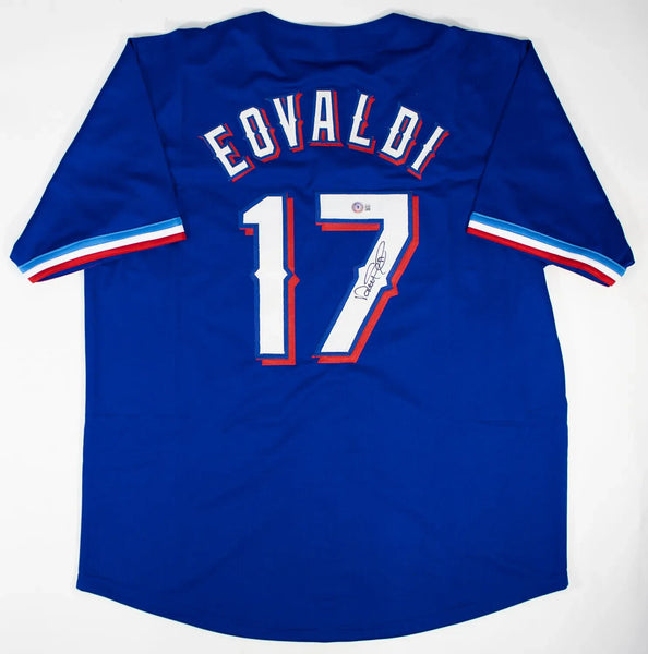 Nathan Eovaldi Signed Texas Rangers Jersey (Beckett) 2023 World Series Champion